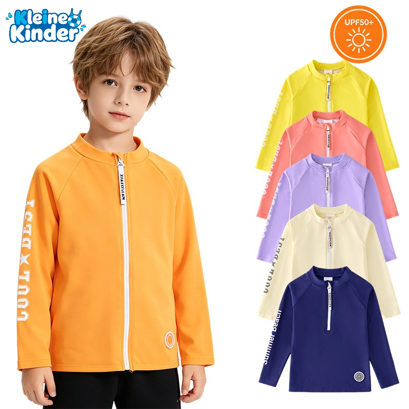 Baby Swimwear Uv - Children's Swimming Rash Guard Zipper Up