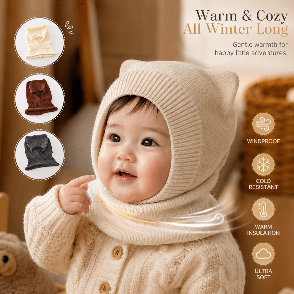 Baby Hat Beanie - New Warm Woolen Baby Balaclava Hat