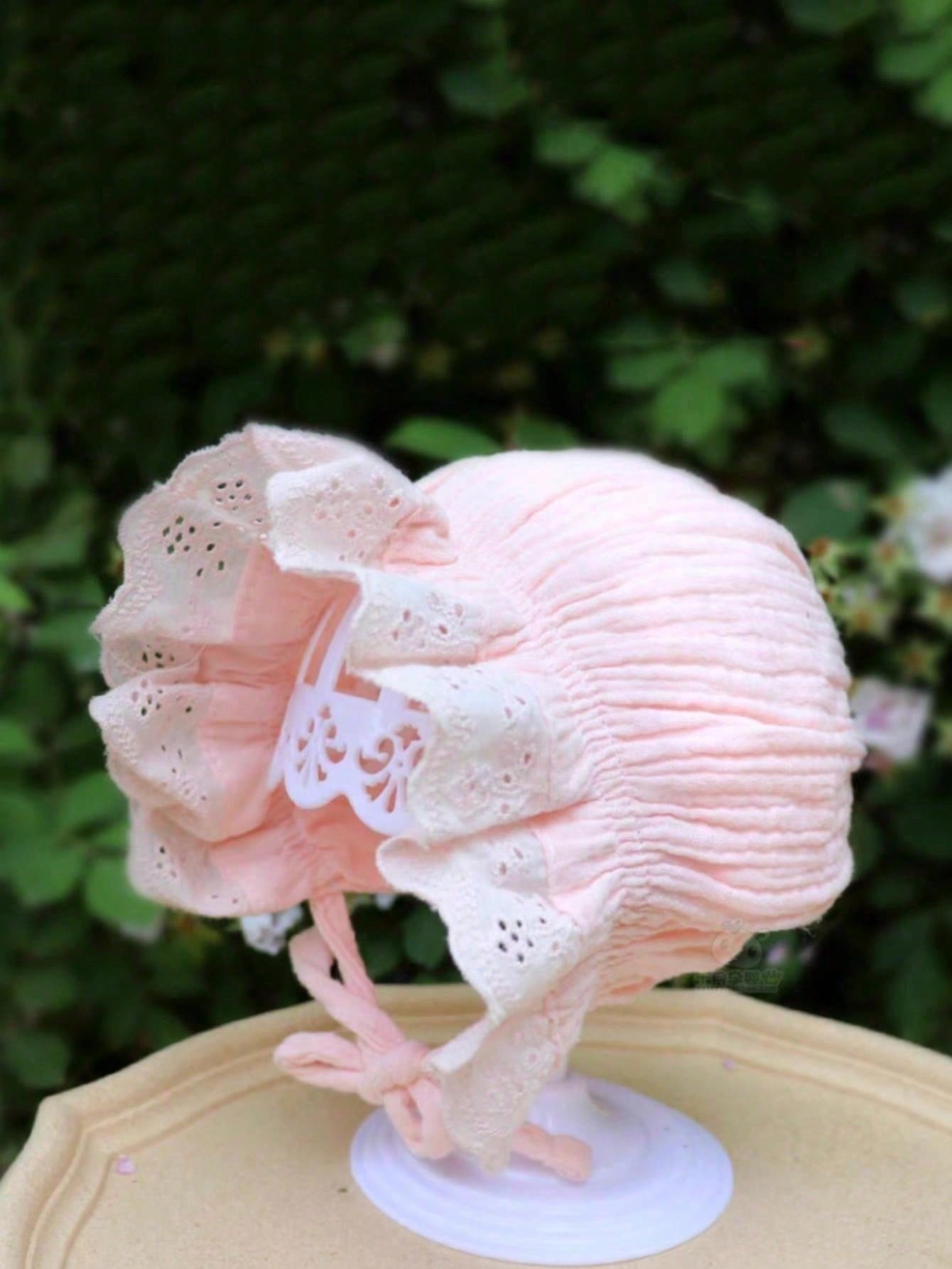 Baby Hat Beanie - 1Pc Vintage Lace Floral Baby Bonnet