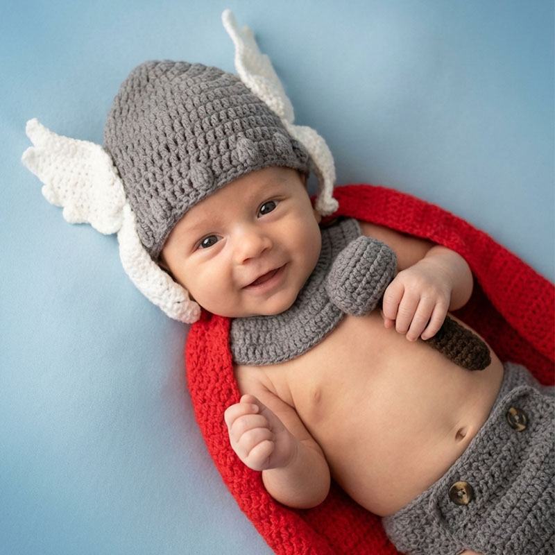 Baby Clothing Set - Newborn Photography Props Thor Baby Costume