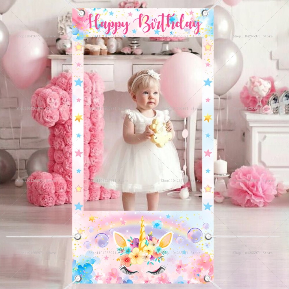 Unicorn Theme Photo Booth Fram - огляд і ціна Baby Clothing Easter