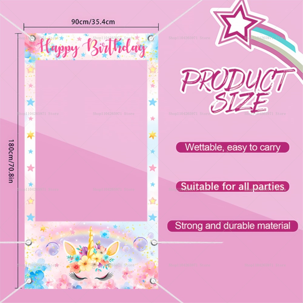 Unicorn Theme Photo Booth Fram - огляд і ціна Baby Clothing Easter