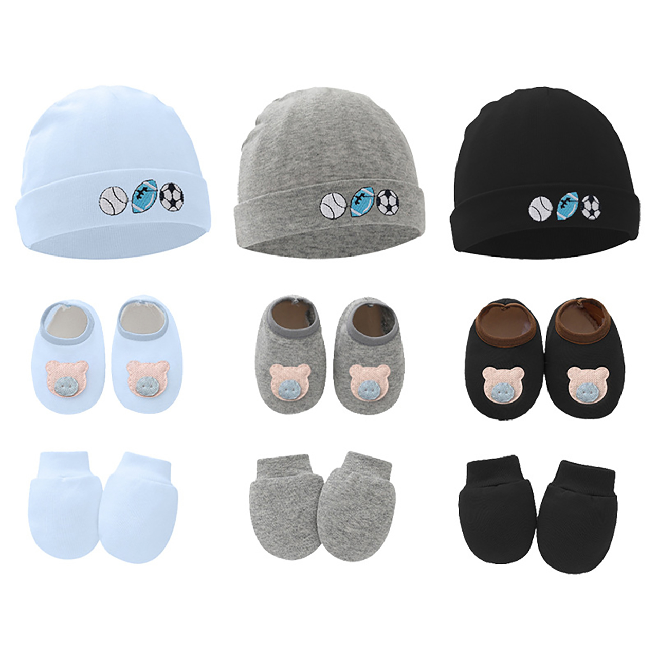 3pcs Baby Hat Gloves Shoes Set - огляд і ціна Baby Hat Beanie