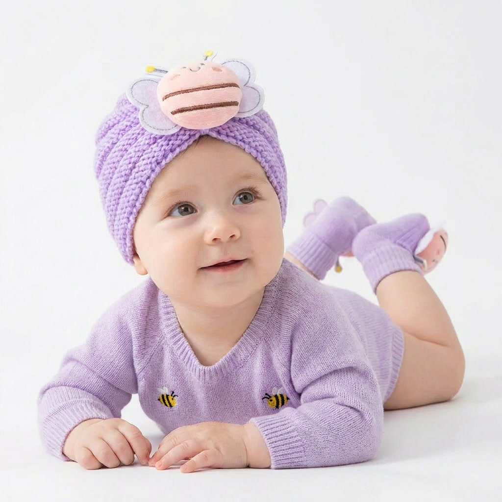 2Pcs/Set Baby Knitted Turban H - огляд і ціна Baby Hat Beanie